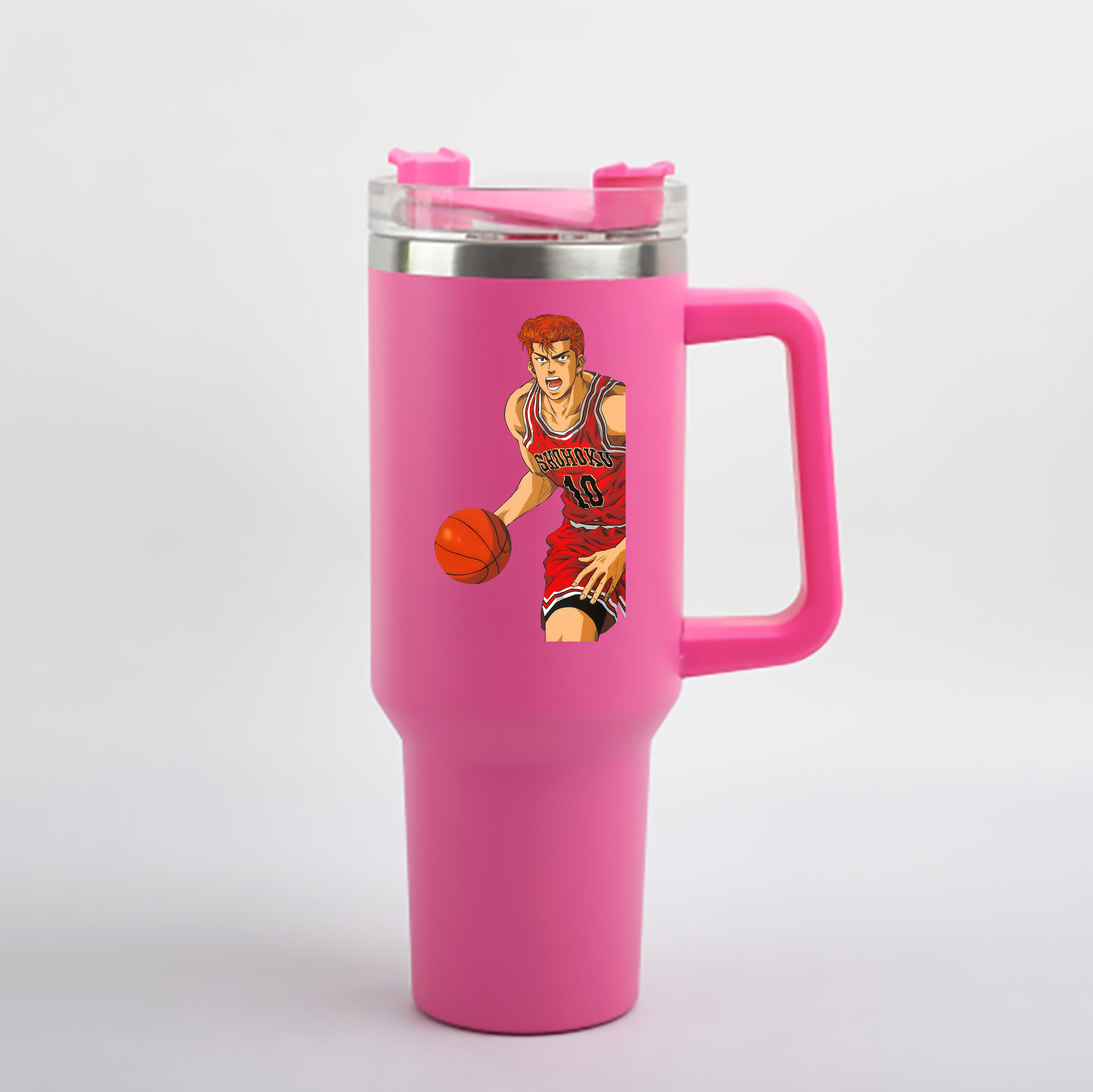 （画像用） SLAM DUNK／スラムダンク 1200mL車用タンブラー - クリスタルステッカー（プラスチックストロー付き）
